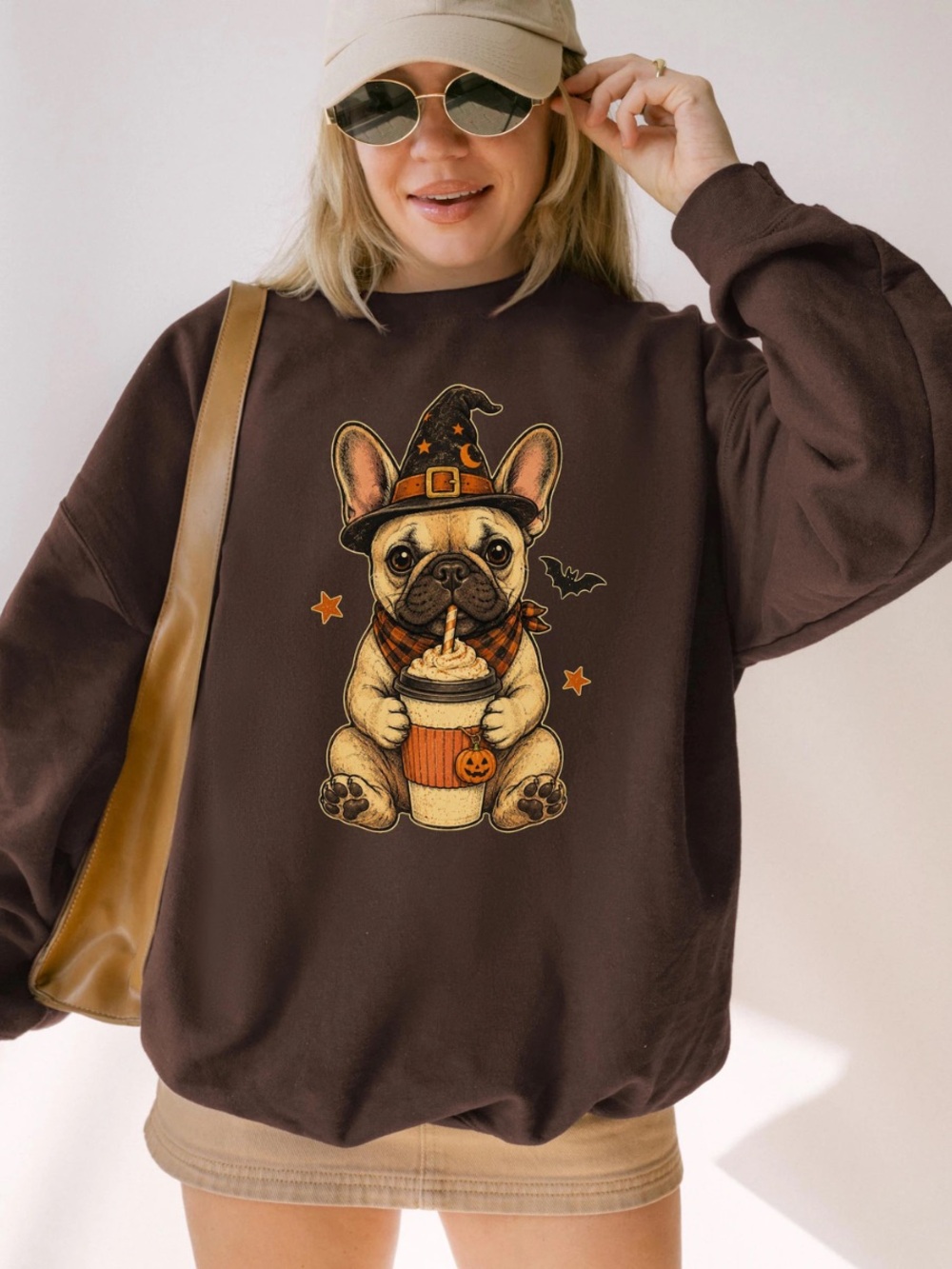 Dark Chocolate Halloween French Bulldog Sweatshirt